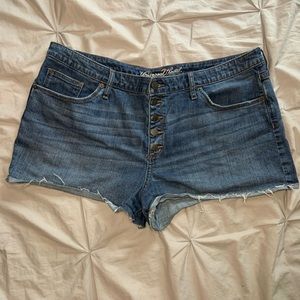 High rise denim shorts